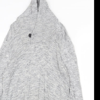 H&M Womens Grey High Neck Cotton Pullover Jumper Size S