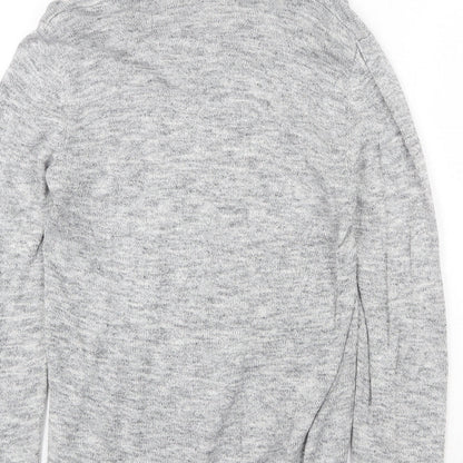 H&M Womens Grey High Neck Cotton Pullover Jumper Size S