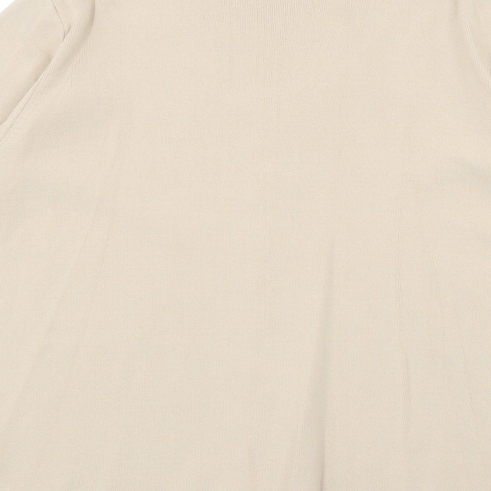 Avant Garde Womens Beige V-Neck Acrylic Pullover Jumper Size XL