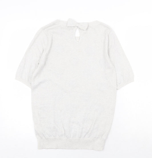 Womens UK Size 6 NEXT Silver Pullover Jumper