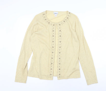 Womens UK Size M OPUS Gold Cardigan Jumper