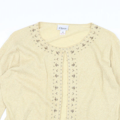 Womens UK Size M OPUS Gold Cardigan Jumper