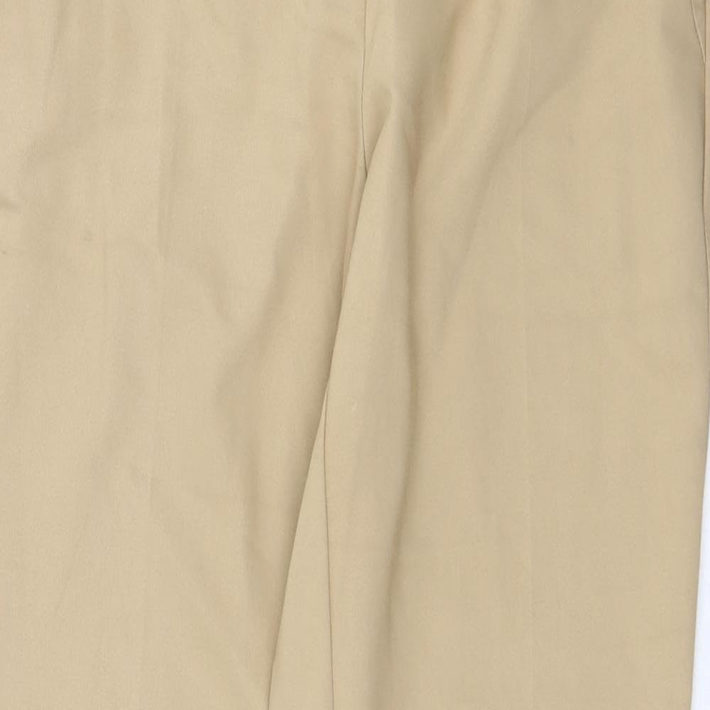 River Island Womens Beige Cotton Chino Trousers Size 8 Regular Zip