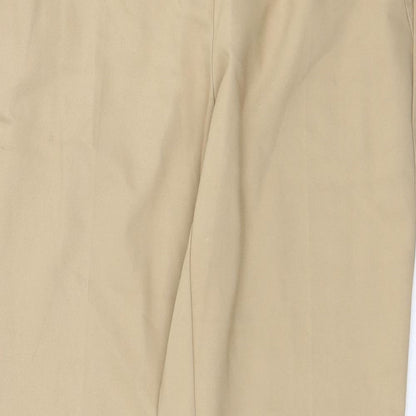 River Island Womens Beige Cotton Chino Trousers Size 8 Regular Zip