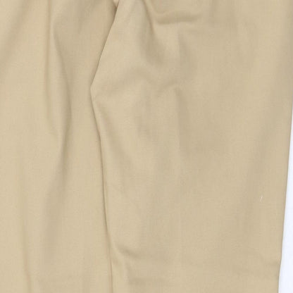 River Island Womens Beige Cotton Chino Trousers Size 8 Regular Zip