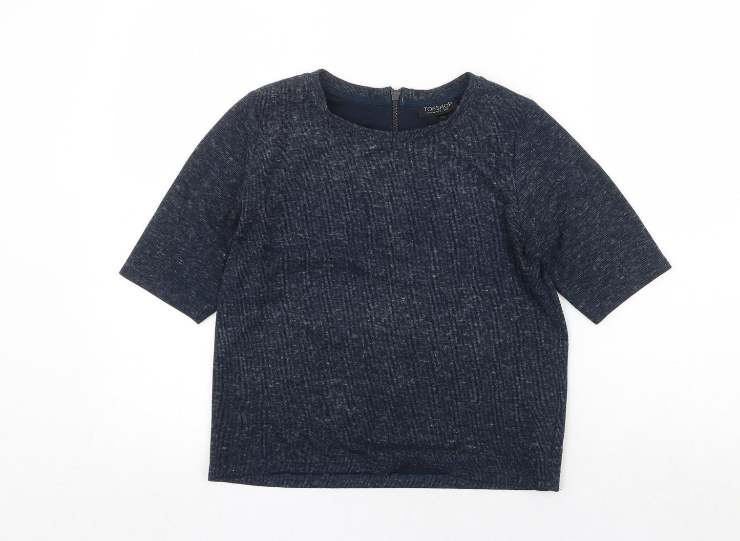 Womens UK Size 6 Topshop Blue Basic T-Shirt
