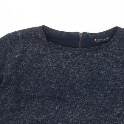 Womens UK Size 6 Topshop Blue Basic T-Shirt