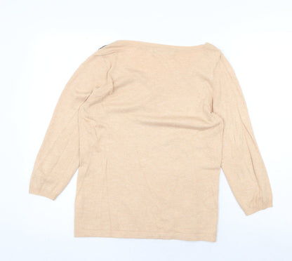 Womens UK Size 10 Marks and Spencer Beige Pullover Jumper