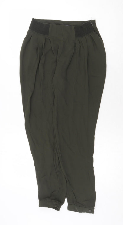 Womens UK Size XS Zara Regular Fit  Green Trousers