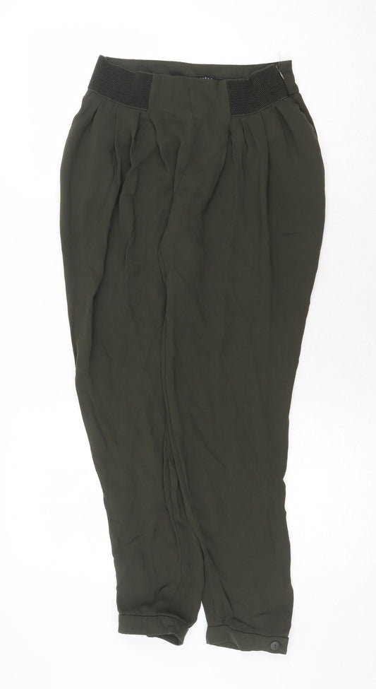 Womens UK Size XS Zara Regular Fit  Green Trousers