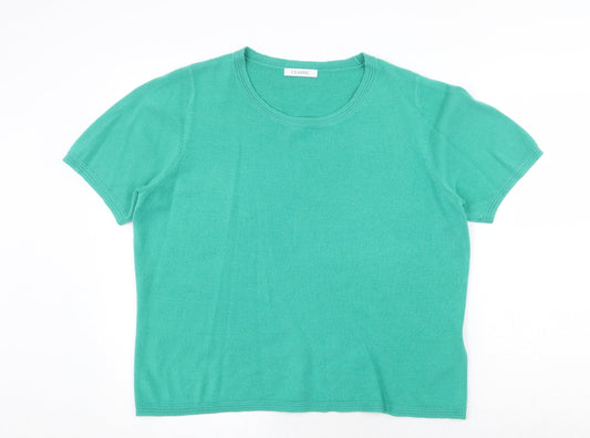 Womens UK Size 18 Marks and Spencer Green Pullover Jumper