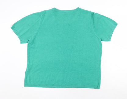 Womens UK Size 18 Marks and Spencer Green Pullover Jumper