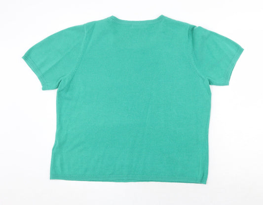 Womens UK Size 18 Marks and Spencer Green Pullover Jumper