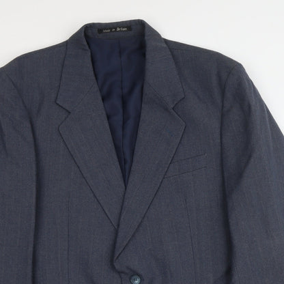 Grenwoods Mens Blue Wool Jacket Suit Jacket Size L Regular