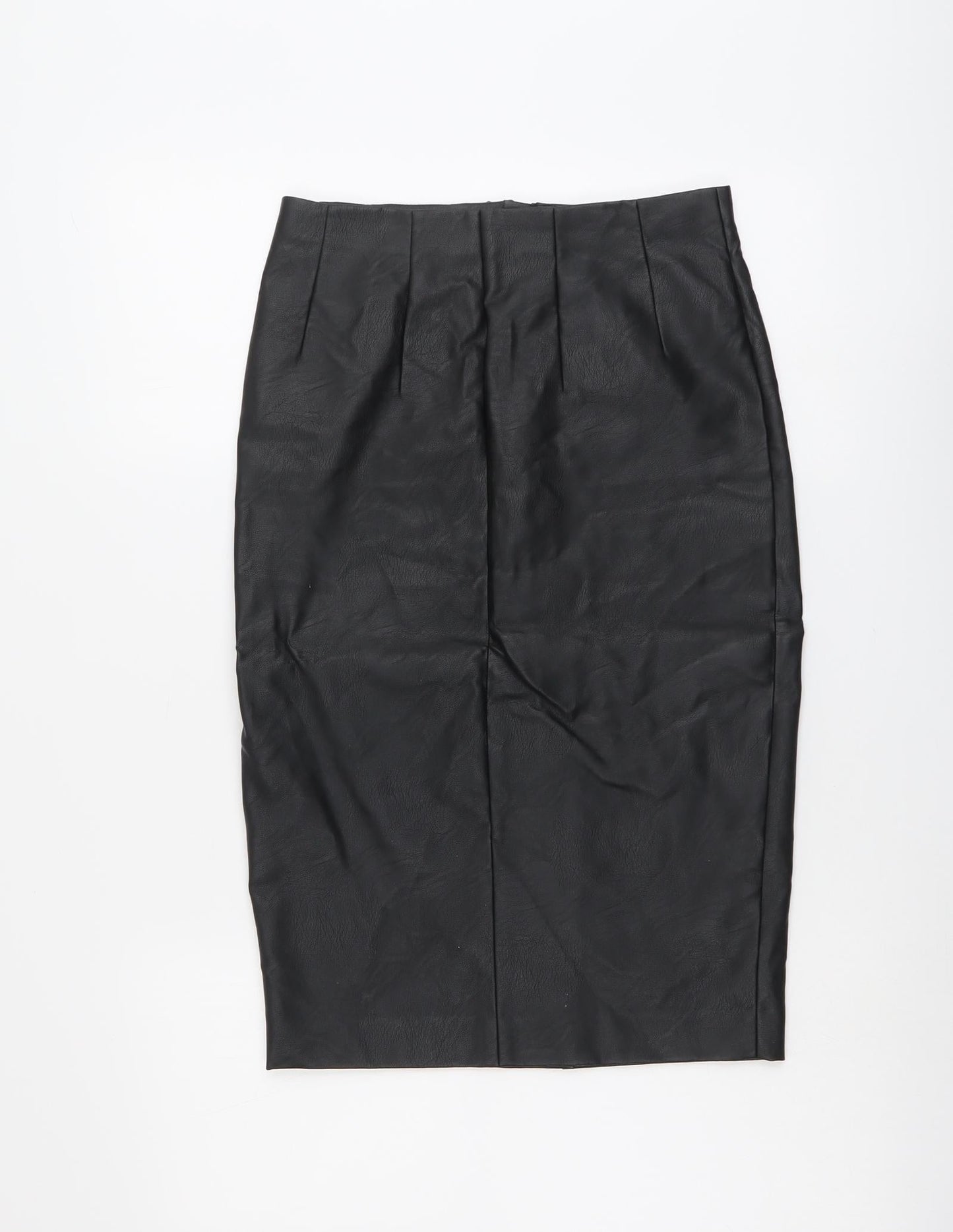 Oasis Womens Black Polyester A-Line Skirt Size 8 Zip