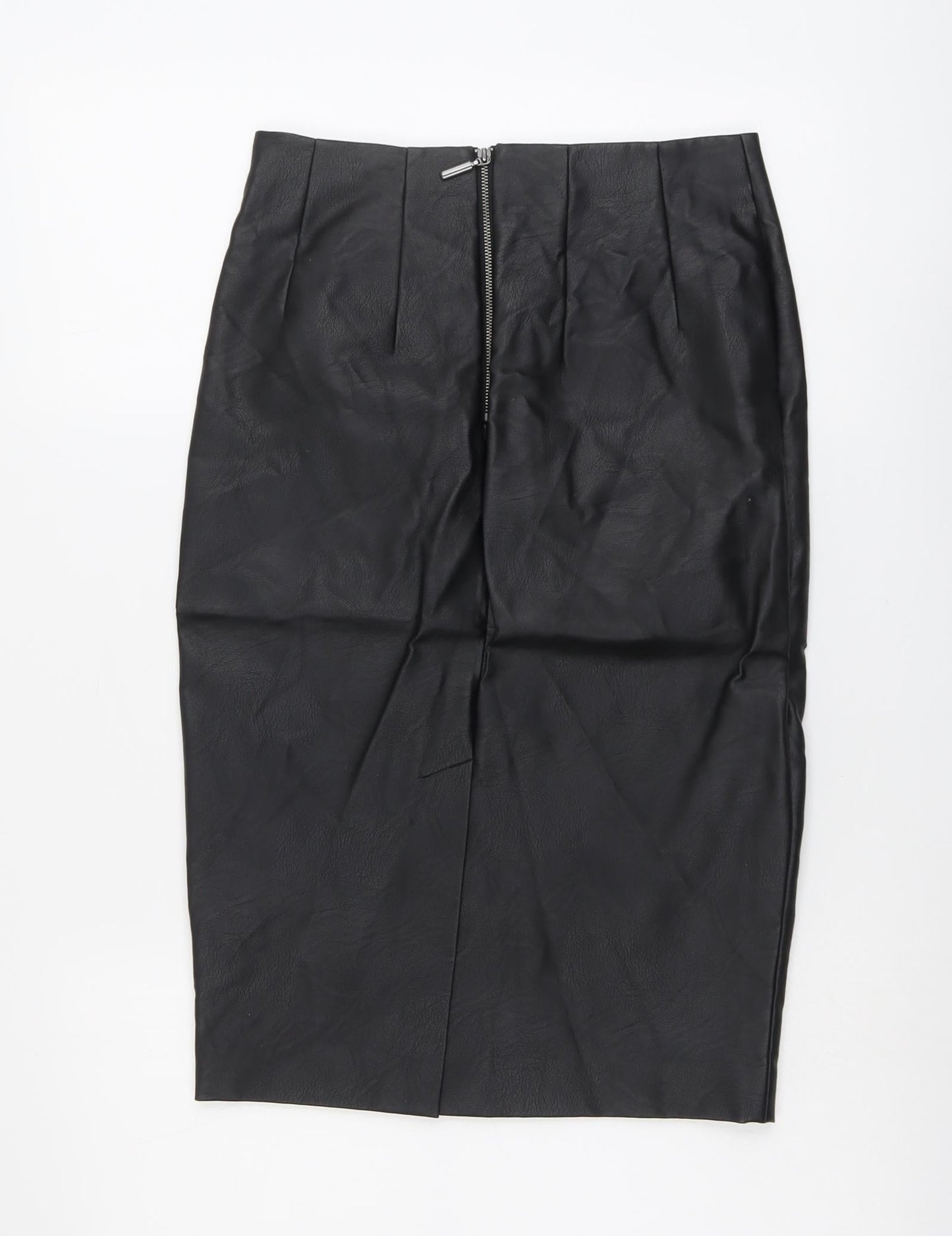 Oasis Womens Black Polyester A-Line Skirt Size 8 Zip