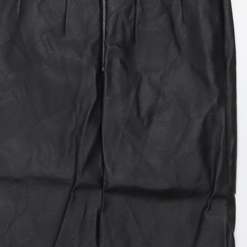 Oasis Womens Black Polyester A-Line Skirt Size 8 Zip