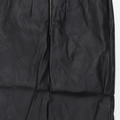 Oasis Womens Black Polyester A-Line Skirt Size 8 Zip
