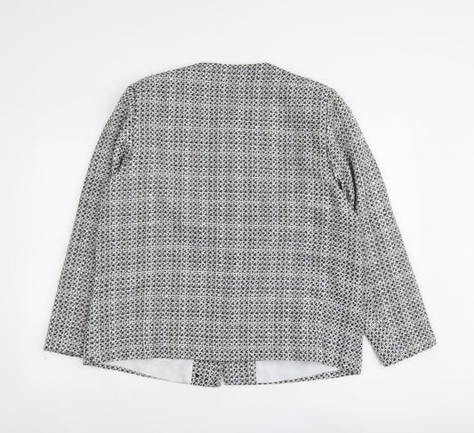 Daxon Womens Blue Geometric Jacket Size 18 Button