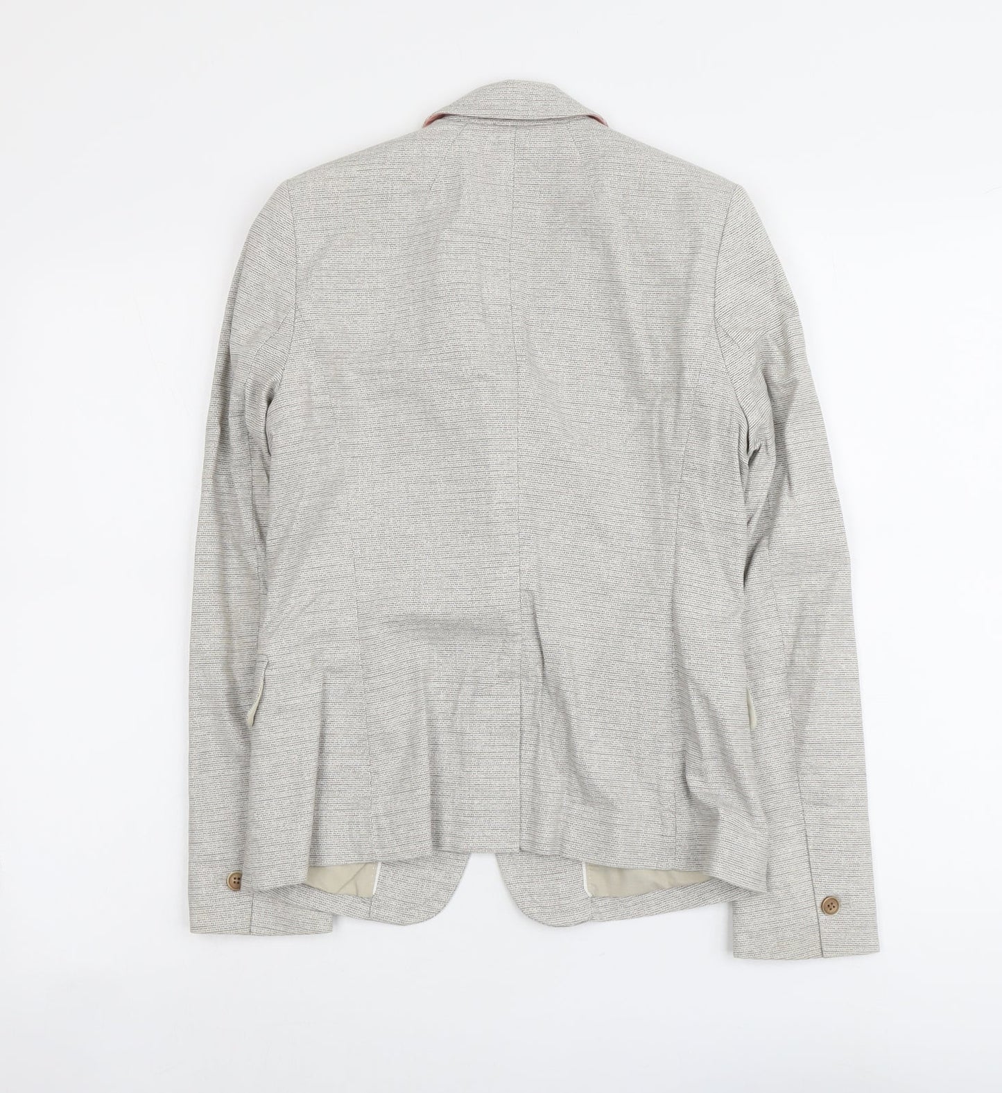 NEXT Womens Beige Geometric Cotton Jacket Suit Jacket Size 8