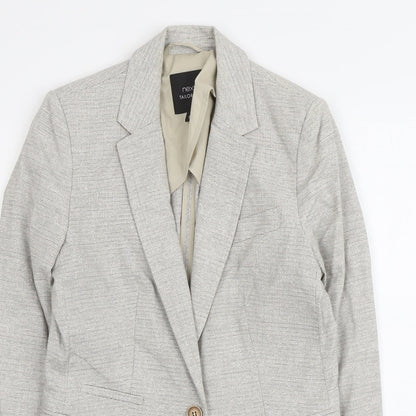 NEXT Womens Beige Geometric Cotton Jacket Suit Jacket Size 8