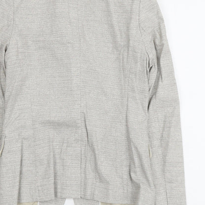 NEXT Womens Beige Geometric Cotton Jacket Suit Jacket Size 8