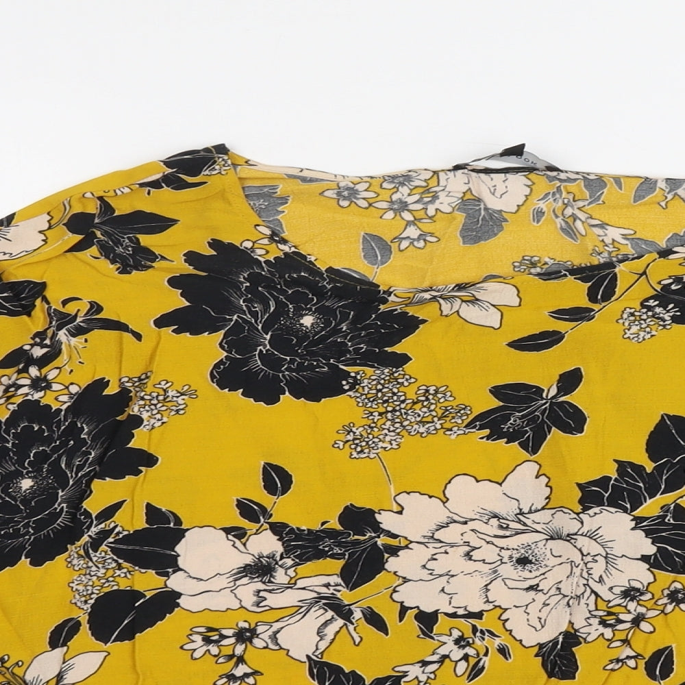 Womens UK Size 12 New Look Yellow Basic Blouse