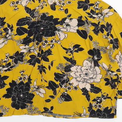Womens UK Size 12 New Look Yellow Basic Blouse