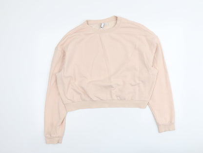 H&M Womens Pink Cotton Pullover Sweatshirt Size M Pullover