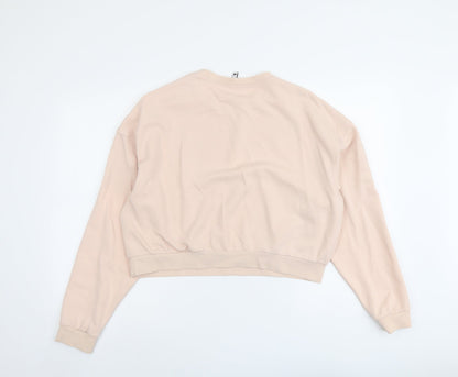 H&M Womens Pink Cotton Pullover Sweatshirt Size M Pullover