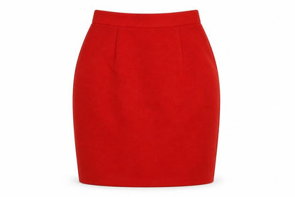 After Work Womens Red Polyester A-Line Skirt Size S Zip