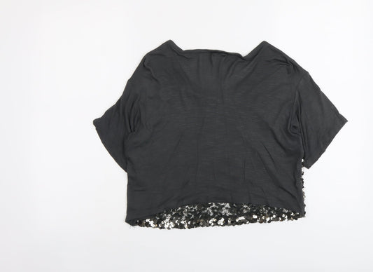 Womens UK Size S Hollister Grey Cropped T-Shirt