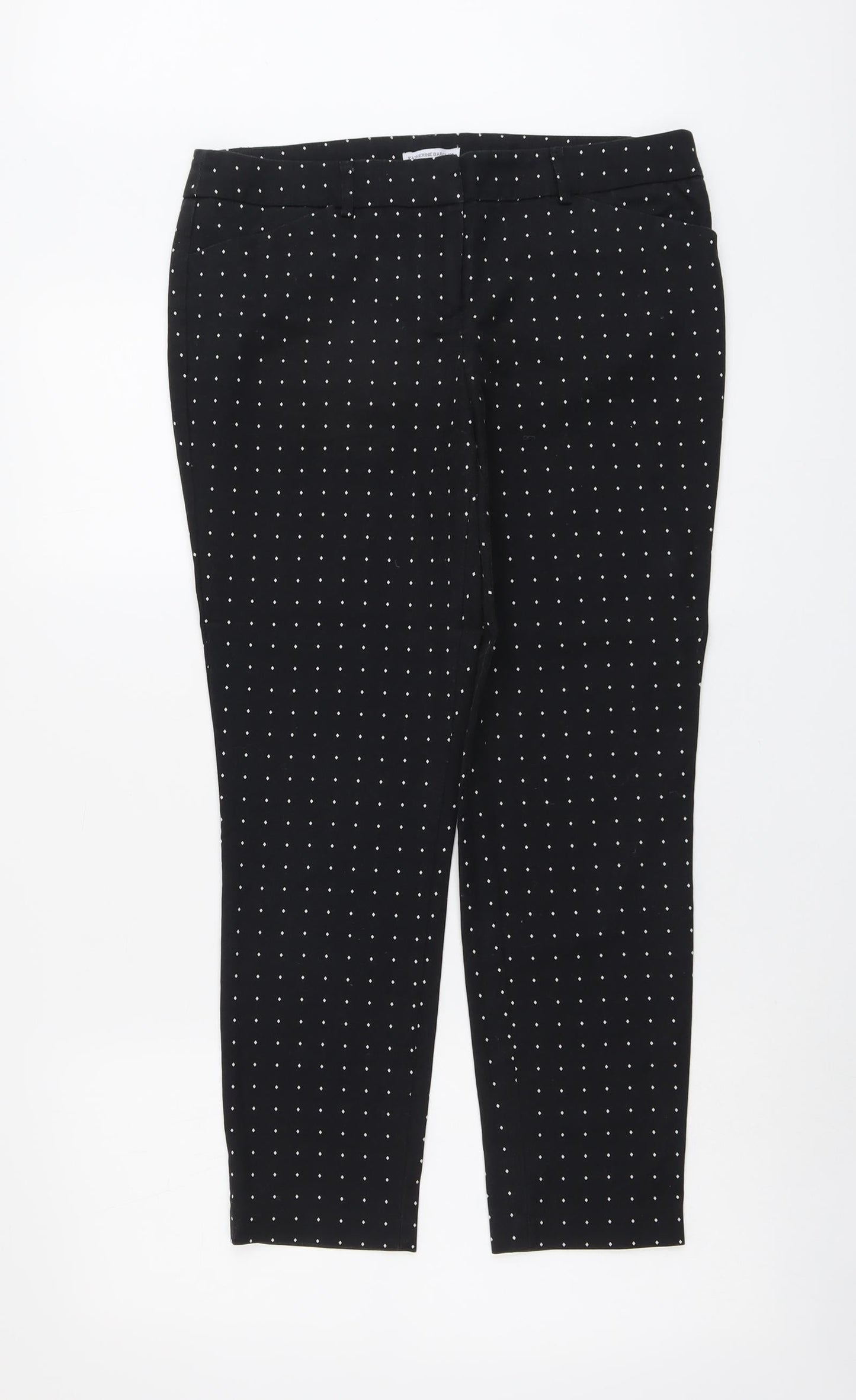 Womens UK Size 12 Katherine Barclay Regular Fit Chino Black Trousers