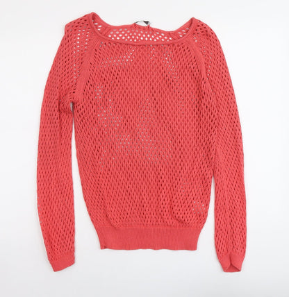 Blue Motion Womens Pink Boat Neck Cotton Pullover Jumper Size M