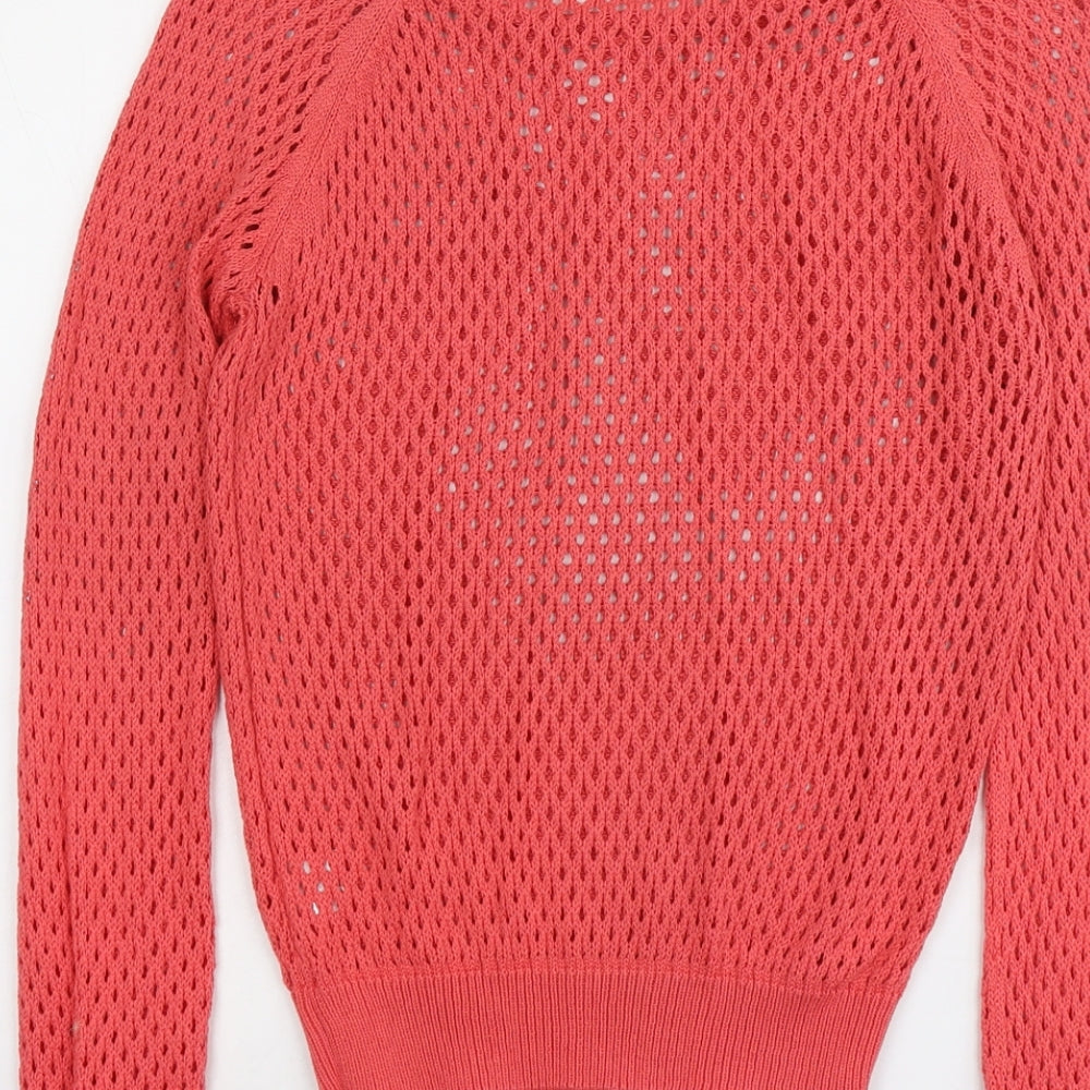 Blue Motion Womens Pink Boat Neck Cotton Pullover Jumper Size M