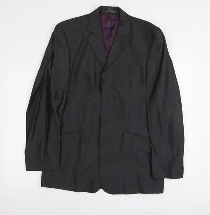 Mens UK Size L River Island Regular Grey Suit Jacket
