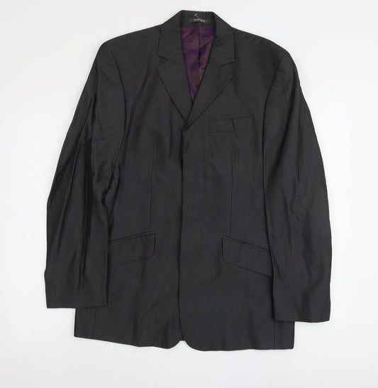 Mens UK Size L River Island Regular Grey Suit Jacket