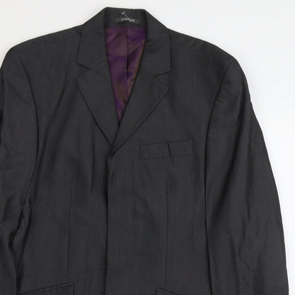 Mens UK Size L River Island Regular Grey Suit Jacket