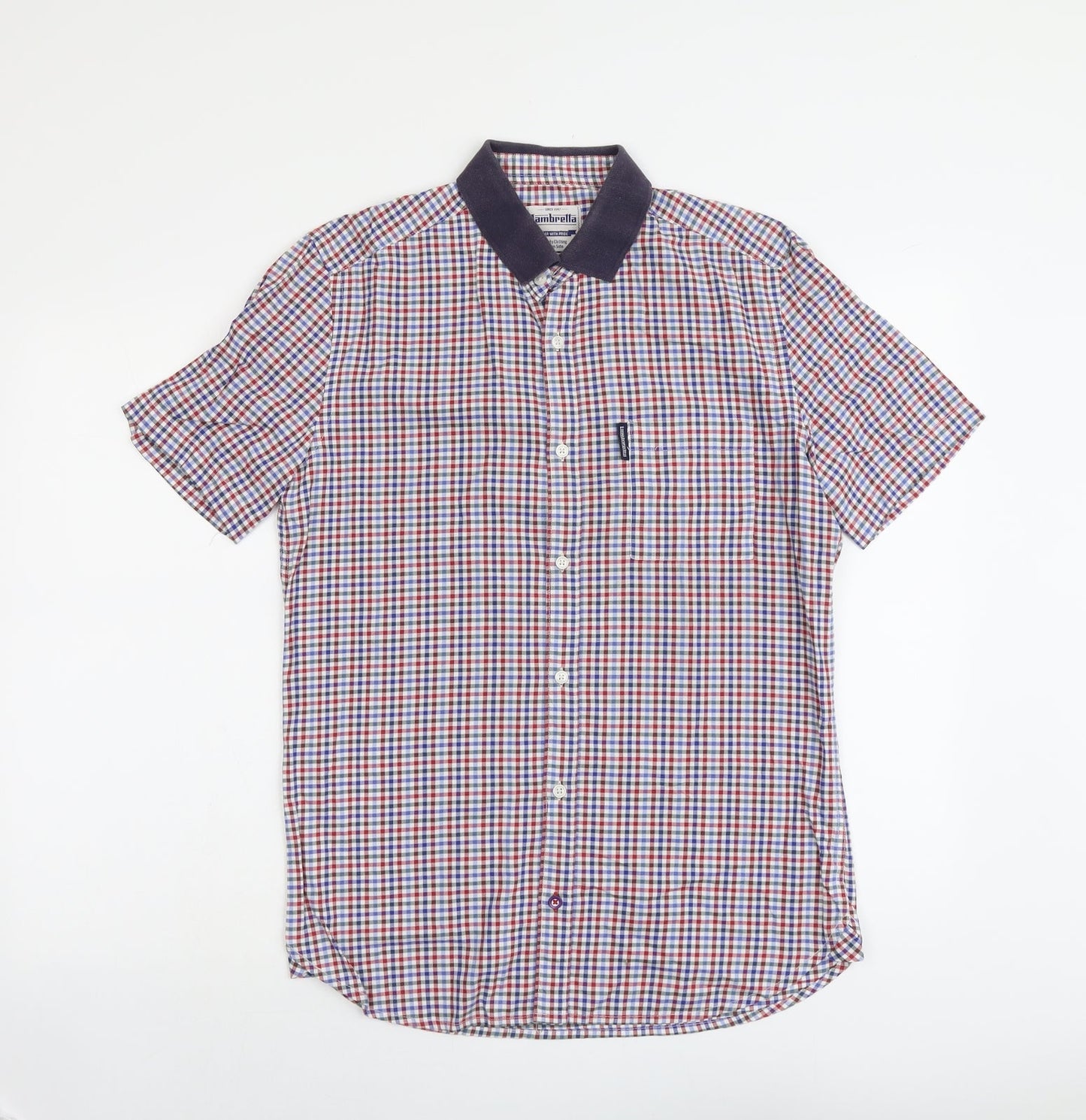 Mens UK Size S Lambretta Multicoloured  Button-Up Short Sleeve Casual Shirt
