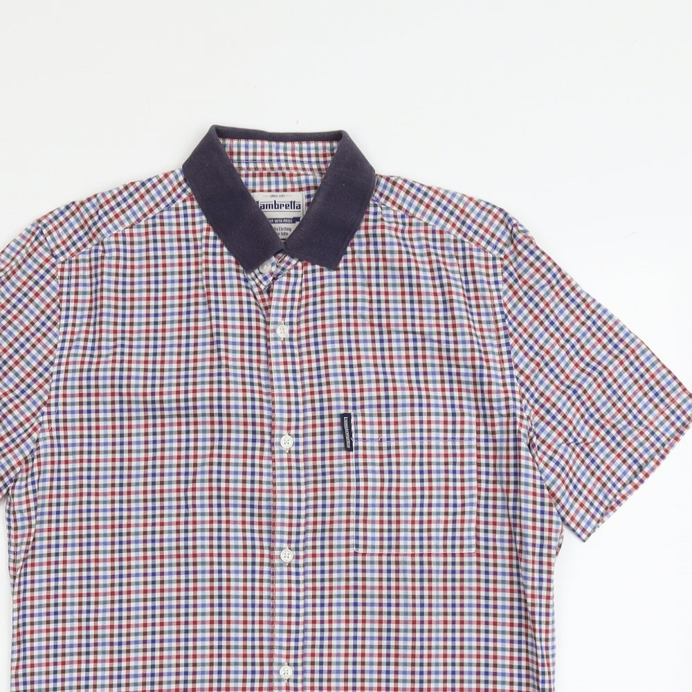 Mens UK Size S Lambretta Multicoloured  Button-Up Short Sleeve Casual Shirt