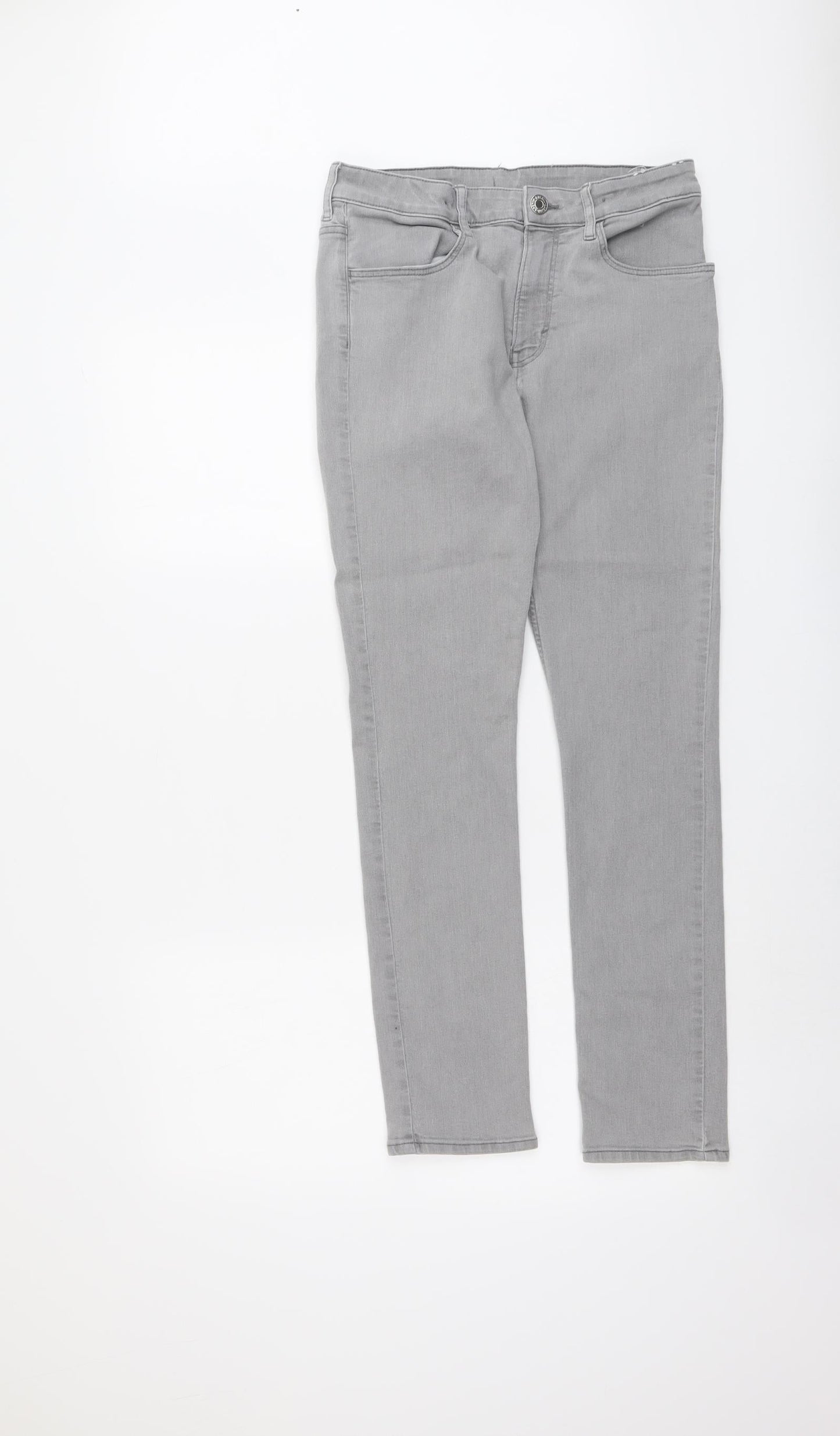 Womens UK Size 28 in H&M Regular Fit Straight Grey Jeans
