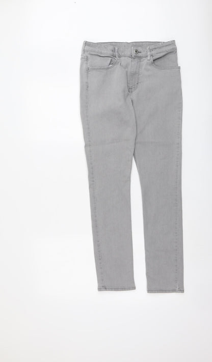 Womens UK Size 28 in H&M Regular Fit Straight Grey Jeans