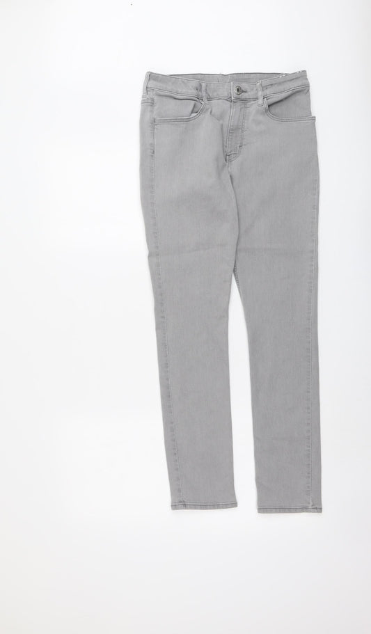 Womens UK Size 28 in H&M Regular Fit Straight Grey Jeans