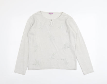 Womens UK Size 10 Alibi Grey Pullover Jumper