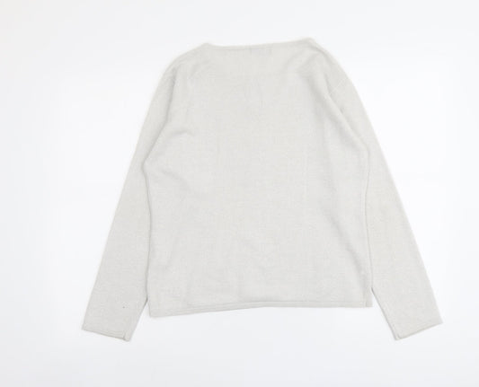 Alibi Womens Grey Round Neck Acrylic Pullover Jumper Size 10