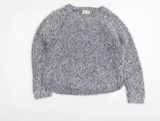 Indigo Womens Blue Round Neck Acrylic Pullover Jumper Size 12