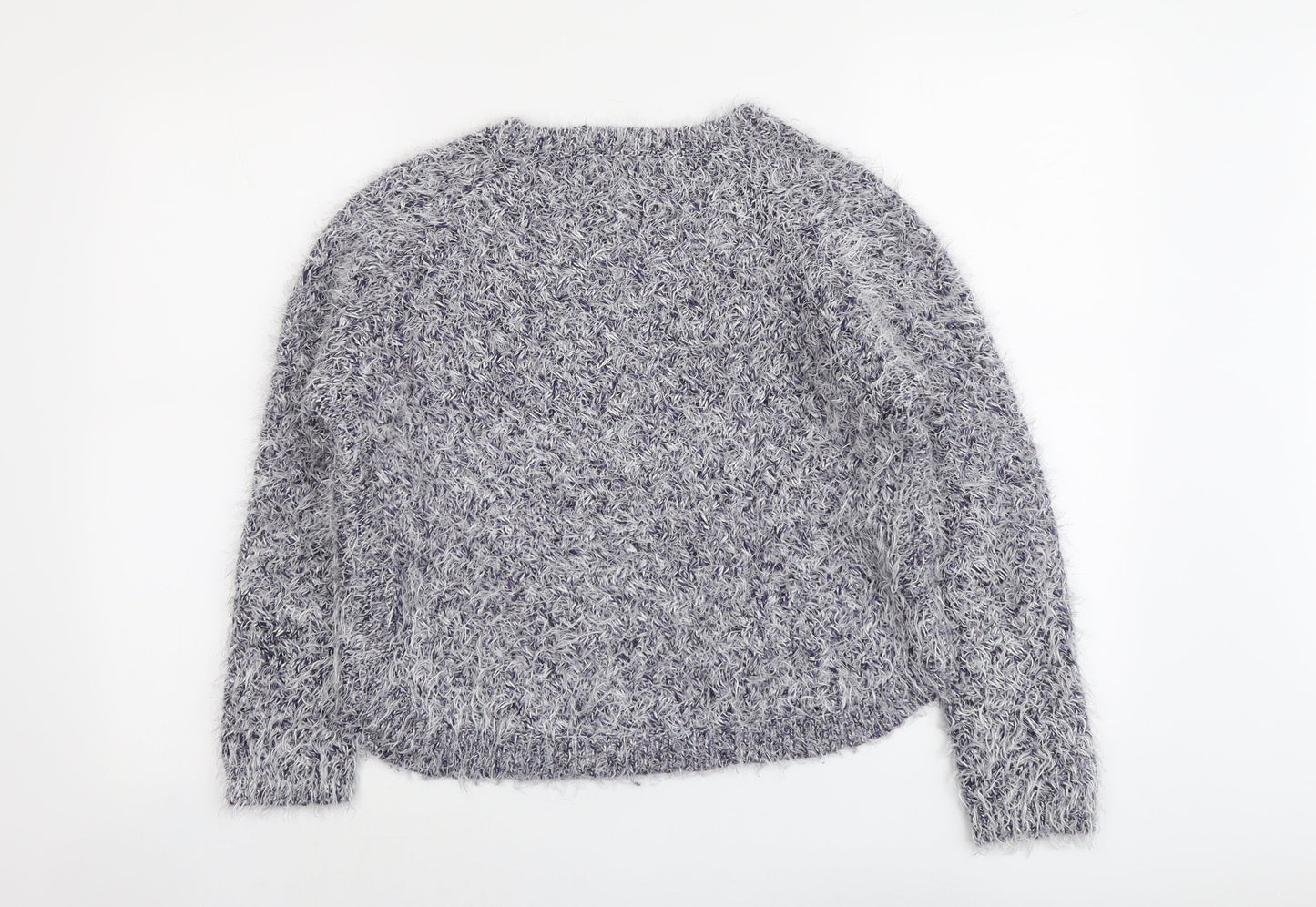 Indigo Womens Blue Round Neck Acrylic Pullover Jumper Size 12