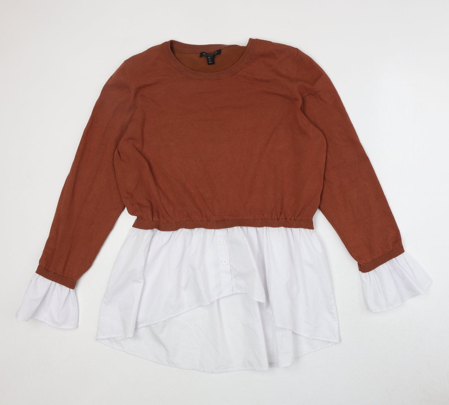 Womens UK Size L QED London Brown Pullover Jumper