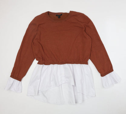 Womens UK Size L QED London Brown Pullover Jumper
