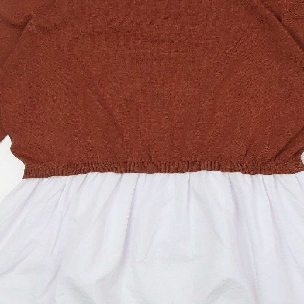 Womens UK Size L QED London Brown Pullover Jumper
